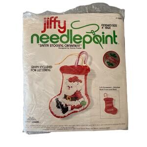 VTG Jiffy 3D Needle Point Kit Santa Stocking
Ornament 4" #5065 Christmas Project
